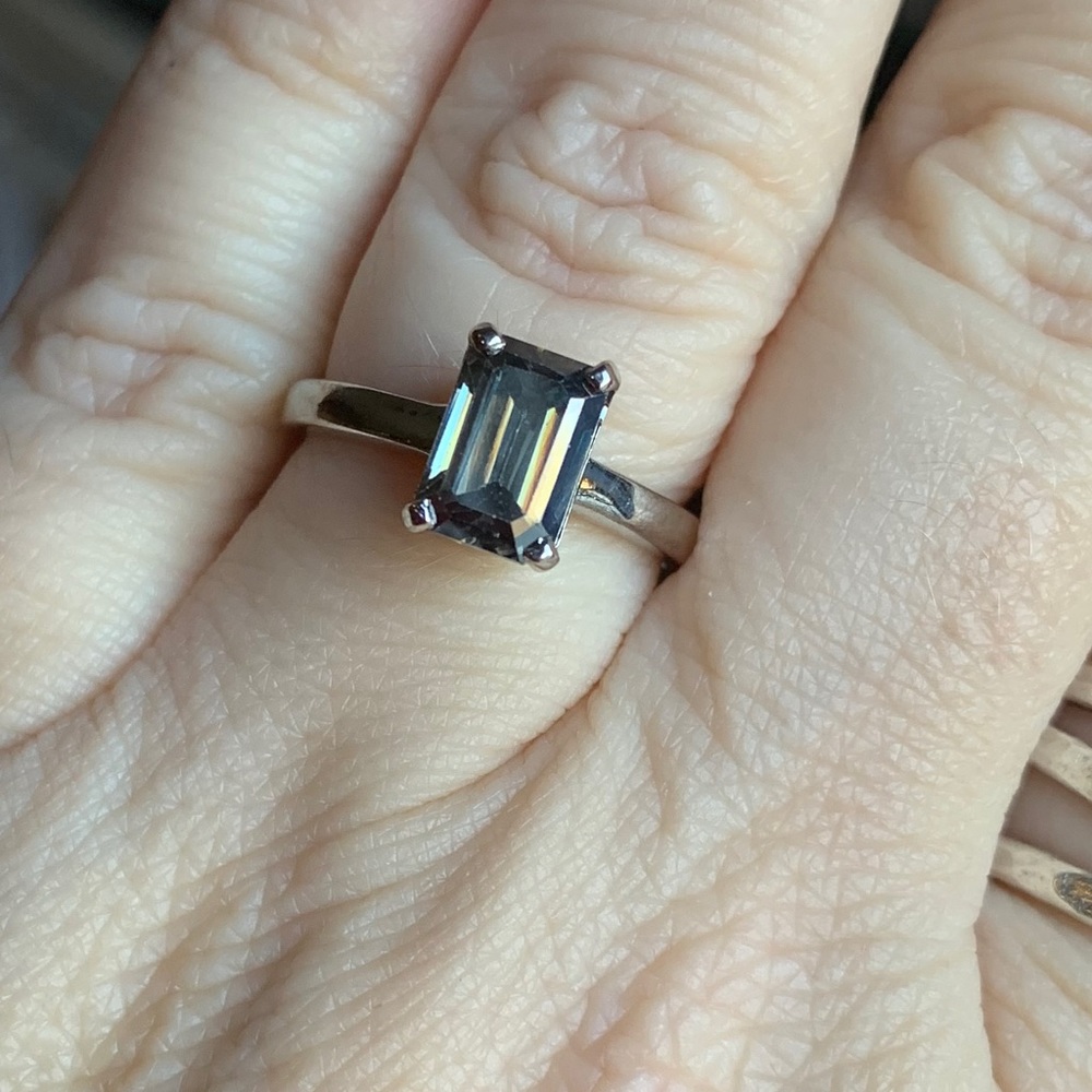 Sold in private listing 2.21 ct gray/brown emerald cut Moissanite - Picture 1 of 6